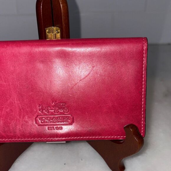 Coach Leather Checkbook Case Wallet - Picture 3 of 14